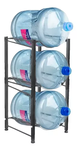 ESTANTE ORGANIZADOR RACK 3 BOTELLONES AGUA 20LTS NEGRO - 1