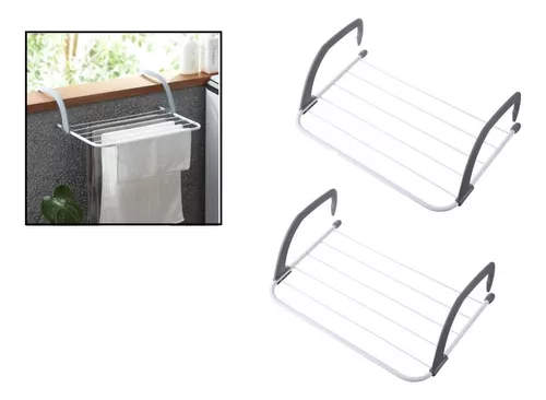 X2 COLGADOR PLEGABLE DE ROPA TENDEDERO DE ZAPATOS DE BALCON - 1