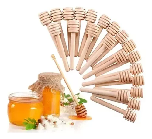 SET 30 CUCHARAS MADERA PARA MIEL AGITADOR BAMBÚ ABEJA - 1