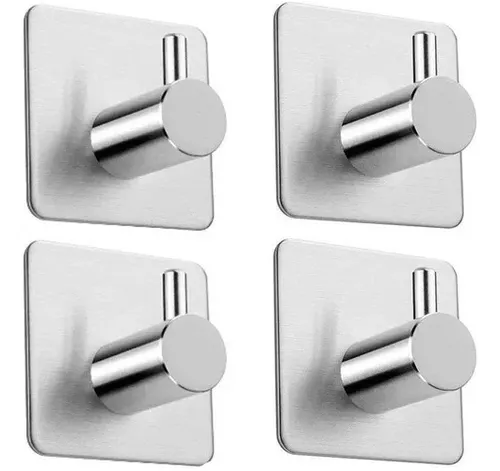 GANCHO ADHESIVO IMPERMEABLE ACERO INOXIDABLE PARA BAÑO 4PCS - 1