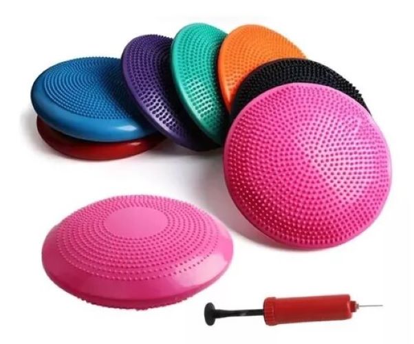 BALON GOMA BOSU GYM PELOTA YOGA SEMIESFERA COJIN 33CM + INFLABLE - 1