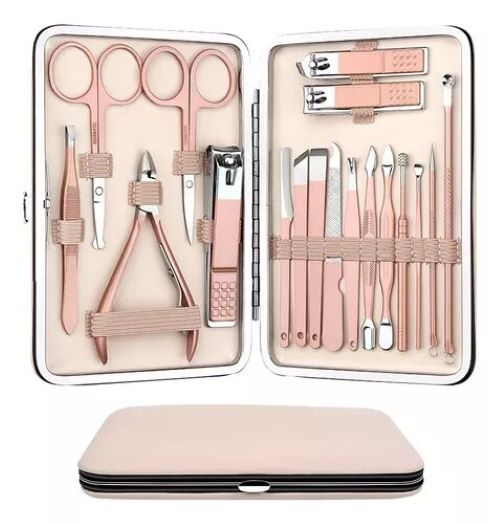 SET 18 JUEGO MANICURA ACERO INOXIDABLE ASEO PROFESIONAL - 1