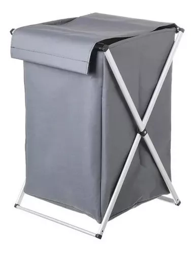 CANASTO ROPA SUCIA PLEGABLE COLOR GRIS - 1