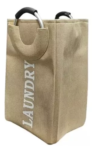 CESTO CANASTO LAUNDRY PLEGABLE C/ MANIJA PARA ROPA SUCIA - 1