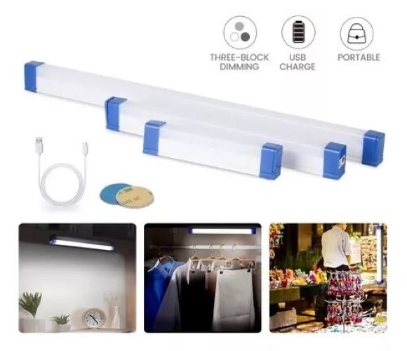 LAMPARA DE EMERGENCIA RECARGABLE AMPOLLETA LUZ LED 17CM USB - 1