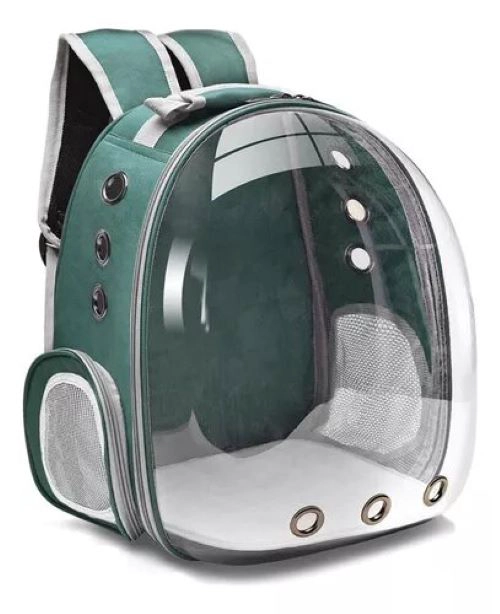 MOCHILA TRANSPORTADORA PERROS GATOS BOLSO TRANSPARENTE - 1
