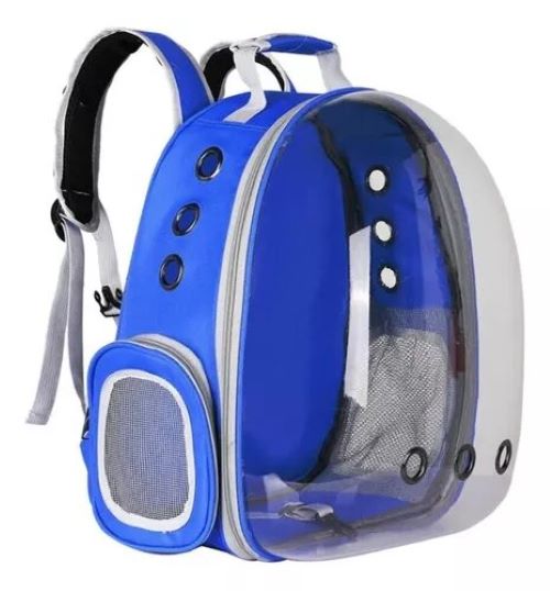 BOLSO TRANSPORTADOR ACERO PERROS GATOS MOCHILA TRANSPARENTE - 1