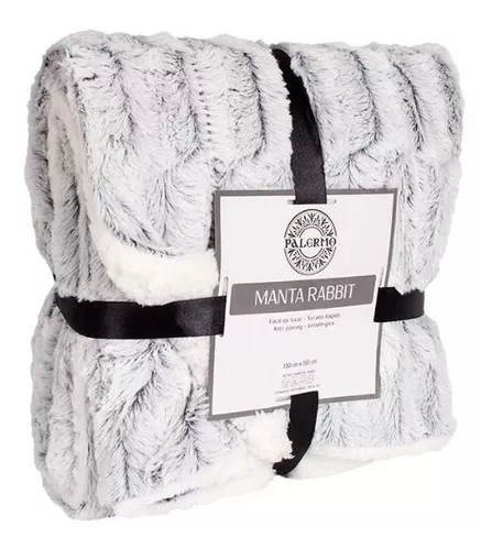 MANTA SHERPA RABBIT PALERMO 150 X 130 CM POLAR GRIS - 1