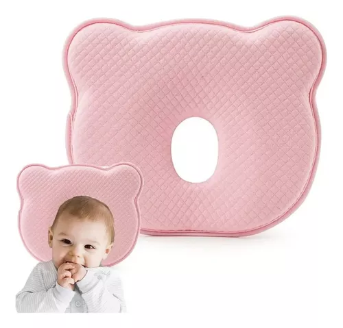 ALMOHADAS ALGODÓN ROSADO PARA BEBÉS COJÍN CABEZA PLANA - 1