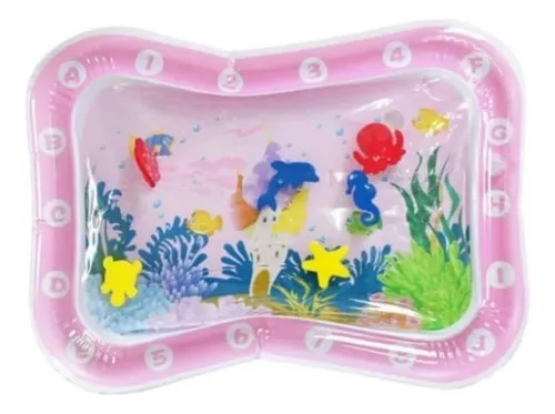 ALFOMBRA AGUA SENSORIAL BEBÉS INFLABLE 59 CM ROSADO - 1