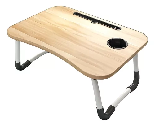 MESA PLEGABLE CAMA Y NOTEBOOK MULTIFUNCIONAL MADERA - 1