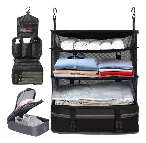 ORGANIZADOR MALETAS COLGANTE PLEGABLE CON BOLSA TELA - 1