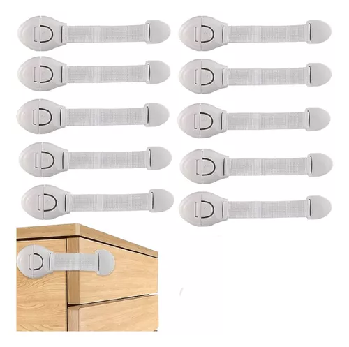 SET TRABA PUERTA GRIS PROTECTOR DE PUERTA PARA BEBE X10 - 1