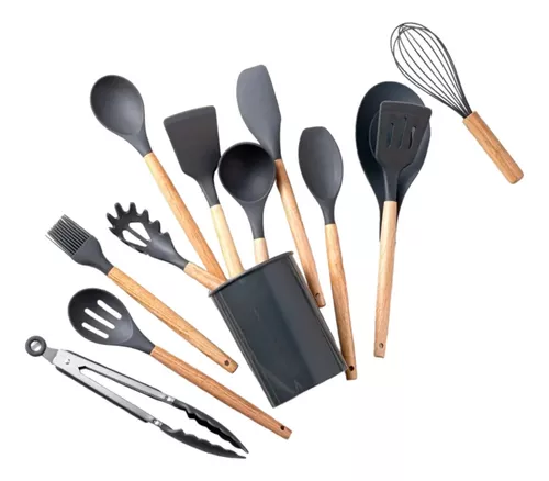 12 UTENCILIOS DE COCINA SET CUCHARONES UTENCILIOS SILICONA - 1