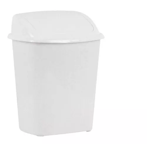 BASURERO PAPELERO TAPA VAIVÉN 7L BLANCO - 1