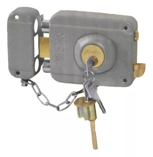 CHAPA CERRADURA NUEVO CADENA CILINDRO 18X10 CM - 1