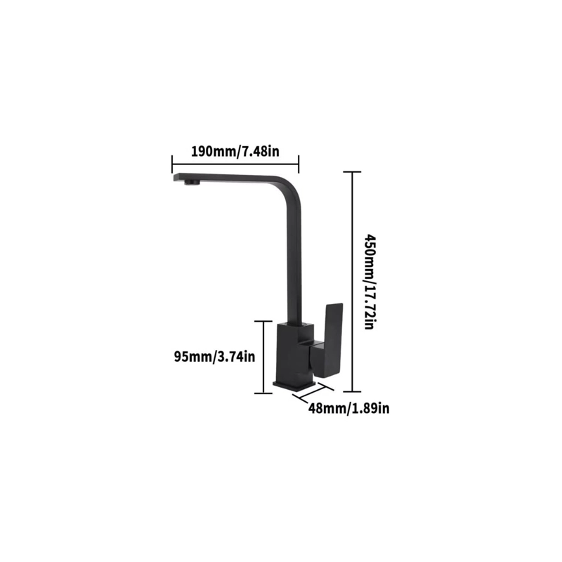 LLAVE LAVAPLATOS MODERNA ACERO INOXIDABLE NEGRO - 1