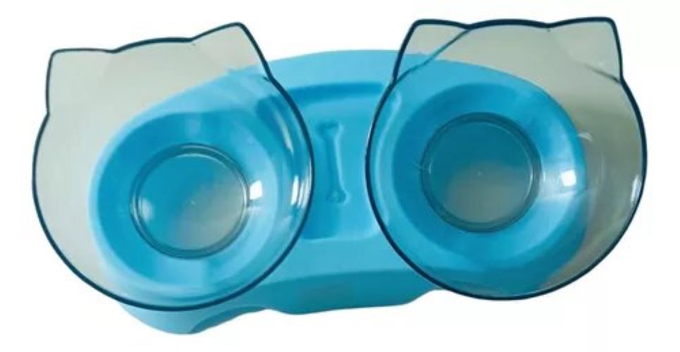 PLATO GATOS AGUA COMIDA ALIMENTO DOBLE DISPENSADOR - 1