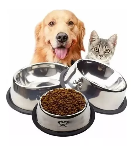 PLATO GATOS ANTIDESLIZANTE TALLA M PLATEADO - 1