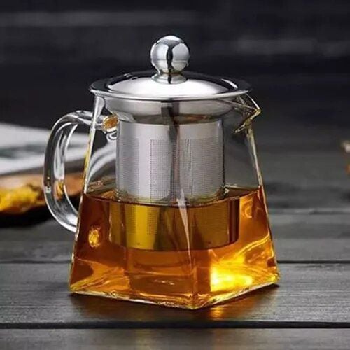 TETERA VIDRIO RESISTENTE AL FUEGO CON INFUSOR PARA TÉ 750ML - 1