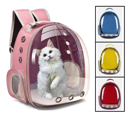 MOCHILA TRANSPORTADORA PERROS GATOS BOLSO TRANSPARENTE - 1