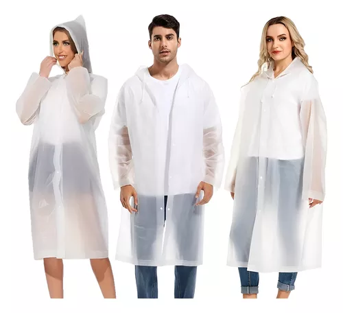 PONCHO CAPA IMPERMEABLE X3 LLUVIA COLOR BLANCO - 1
