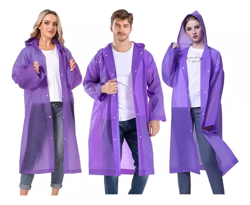 PONCHO CAPA IMPERMEABLE X3 LLUVIA COLOR MORADO - 1