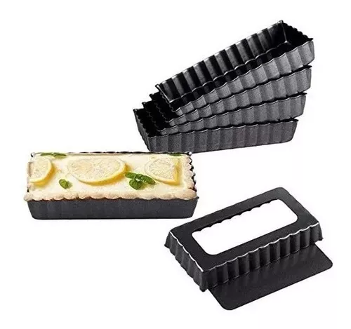 X6 MOLDES PARA PAN MOLDES RECTANGULAR INDIVIDUAL COLOR GRIS - 1