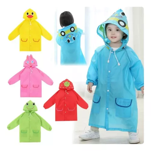 PONCHO IMPERMEABLE PARA NIÑOS DIFERENTES COLORE - 1