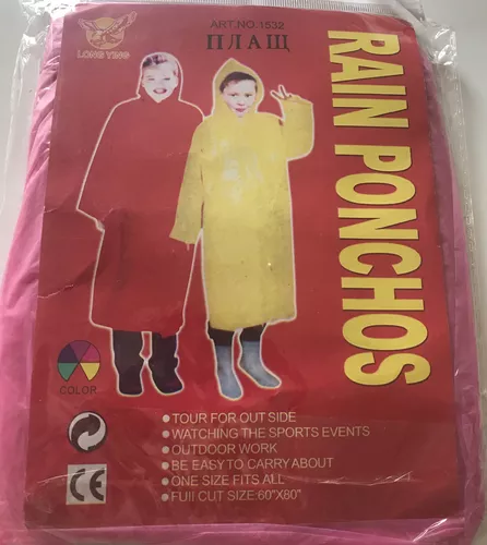 PONCHO IMPERMEABLE CAPA DE LLUVIA EMERGENCIA NIÑOS - 1