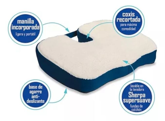 COJÍN ORTOPÉDICO VISCOELÁSTICO COXIS LUMBAR - 1