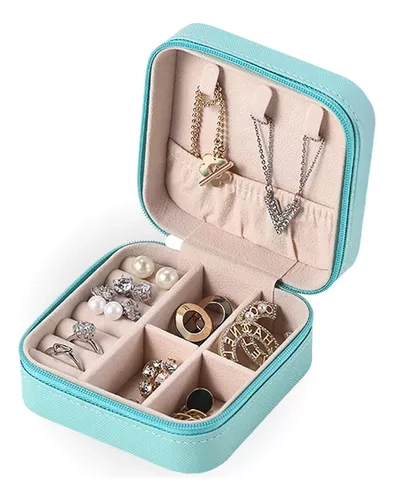 ORGANIZADOR DE JOYAS JOYERO DE CUERINA COLLAR ANILLOS - 1