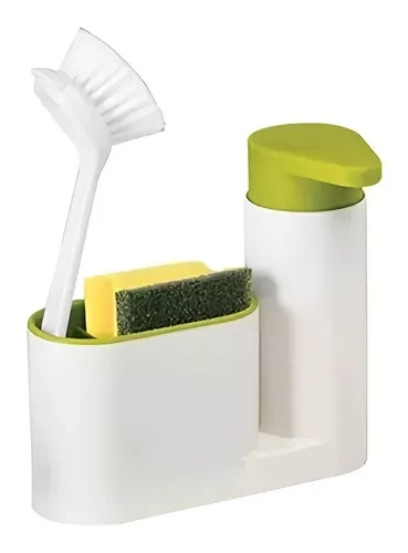 DISPENSADOR JABÓN LÍQUIDO LAVALOZAS LAVAPLATOS PORTA ESPONJA - 1