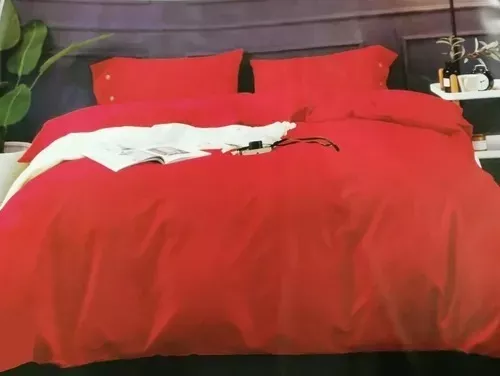 SET SÁBANAS 1.5 PLAZAS ROJO ESTAMPADAS 3 PIEZAS - 1
