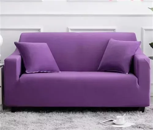 FUNDA PROTECTOR PARA SILLÓN SOFÁ 3 CUERPOS COLOR MORADO LISO - 1