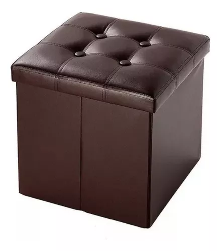 PUFF BAUL SILLA ECOCUERO PLEGABLE ORGANIZADOR 38CM X 38CM - 1