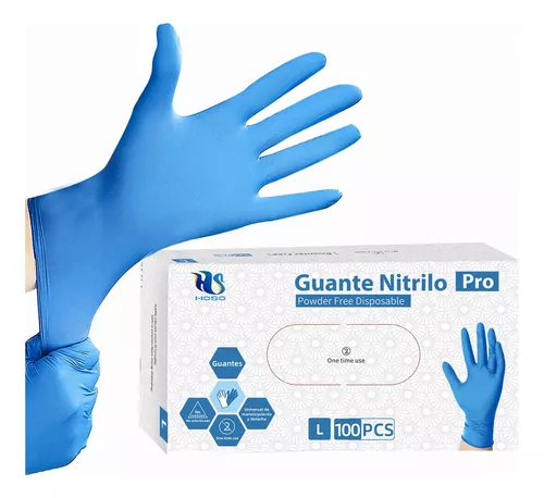 PACK 100 GUANTES NITRILO NEGROS O AZUL DEDOS TEXTURIZADOS - 1