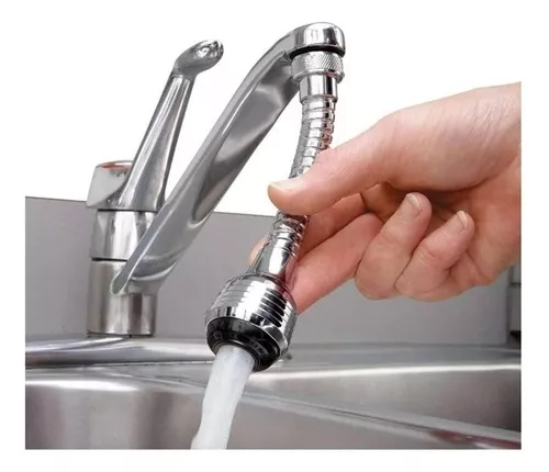 REPUESTOS PARA GRIFERÍA EXTENSION FLEXIBLE LLAVE AGUA 360 COCINA BAÑO PLATEADO - 1