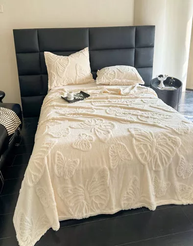 MANTA FRAZADA CAMA SOFA FELPA 200 X 150 CM POLAR BLANCO - 1