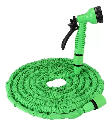 MANGUERA DE AGUA CON PISTOLA RETRACTIL EXPANDIBLE 22.5 MTS COLOR VERDE - 1