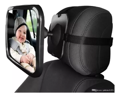 ESPEJO RETROVISOR AUTO SEGURIDAD NIÑOS NEGRO - 1