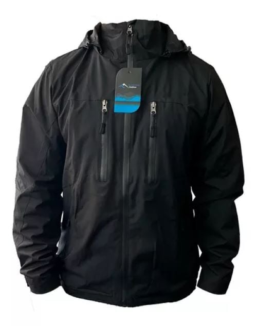 CORTA VIENTO NEGRO HOMBRE IMPERMEABLE ENGOMADA TERMICA TALLA XXL - 1