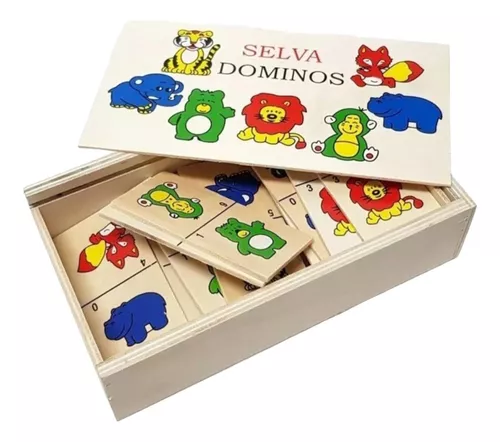 JUEGO DIDACTICO DOMINO MADERA ANIMALES FRUTAS PARA NIÑOS - 1