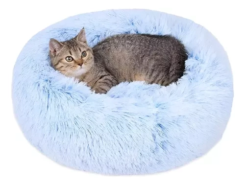CAMA FELPA PERROS GATOS ANTIESTRES REDONDA PEQUEÑA 40 CM - 1