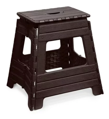 BANQUITO PLEGABLE TABURETE GRANDE 40X38X32CM REYPLAST COLOR MARRÓN - 1