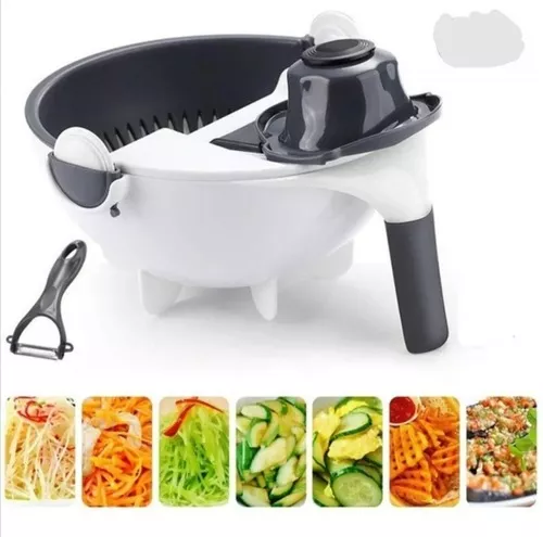 RALLADOR 9 EN 1 CESTA VERDURAS COLADOR PICADOR FUENTE FÁCIL - 1