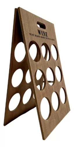 PORTA VINOS MADERA PORTA VINO ORGANIZADOR DE BOTELLAS 9VINOS - 1
