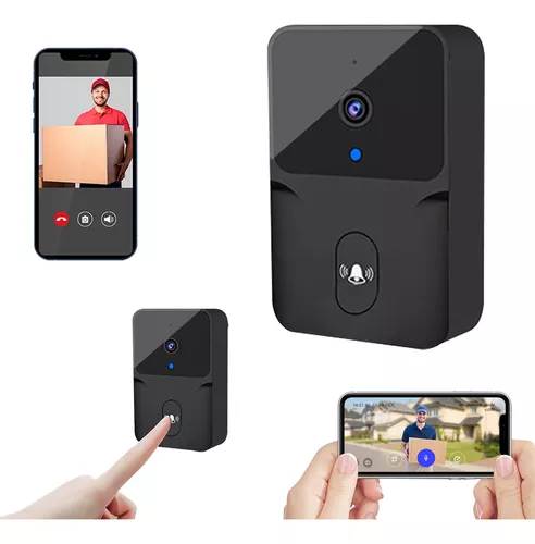 TIMBRE INALÁMBRICO EXTERIOR WIFI CÁMARA 1080P CASA SEGURIDAD COLOR NEGRO