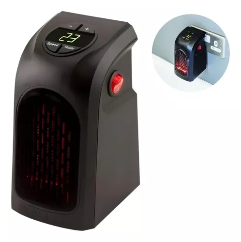 TERMOVENTILADOR ELECTRICO CALEFACTOR 600W CALEFACCION COLOR NEGRO - 1