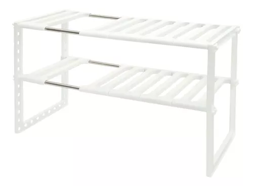 ESTANTE ORGANIZADOR AJUSTABLE DECOTEAM 2 NIVELES MULTIUSO COLOR BLANCO - 1